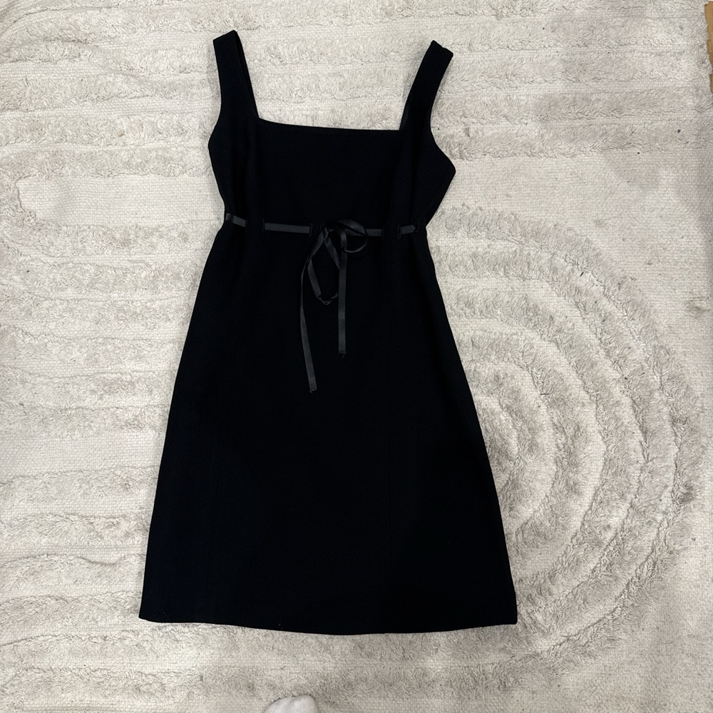 Bebe Mini Black Dress with Ribbons